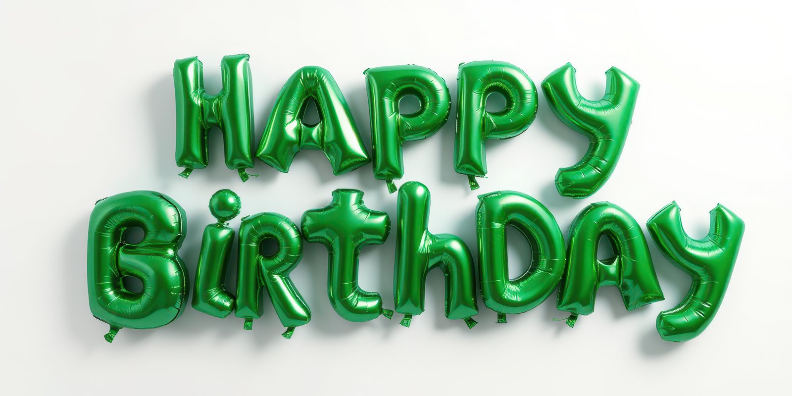 Green balloons displaying a joyful birthday message for a festive celebration at a home gathering